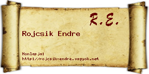Rojcsik Endre névjegykártya