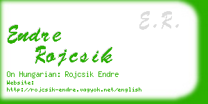 endre rojcsik business card